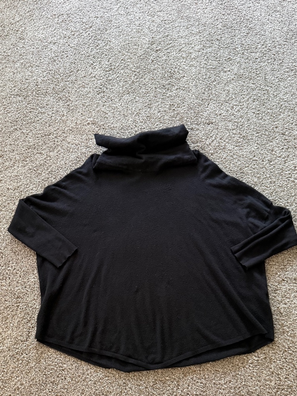 Black Cowel Neck Sweater 3/4" fitted sleeve
